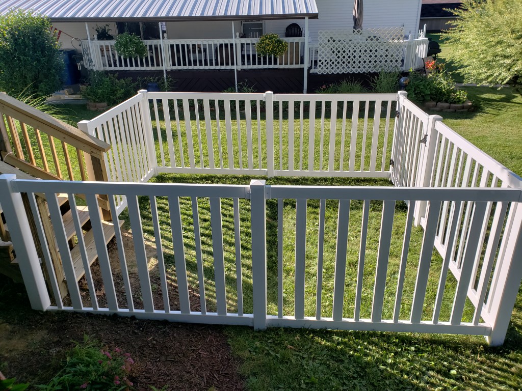 Lila needed a safe outdoor play area for her furry little friend. The Sturbridge Fence helped give her the perfect, stylish enclosure she was looking for!