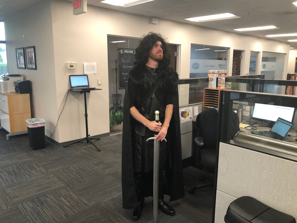 We have some big Game of Thrones fans in the office, but Ser Chris went the extra mile the day after the show's finale aired!