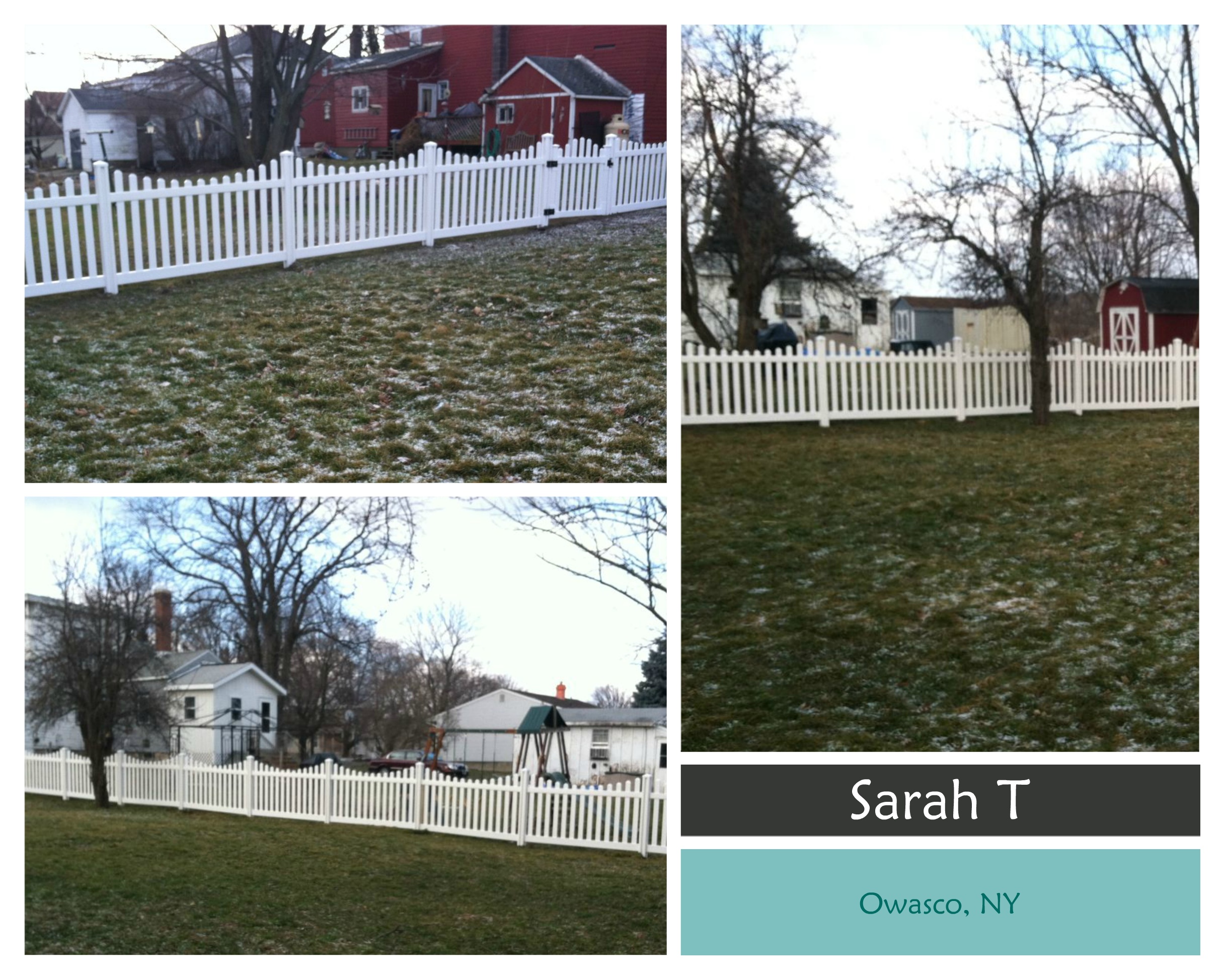 Sarah T in Owasco NY takes home second prize of $250 with 144 votes for her Jiminy Picket Vinyl Fence.
