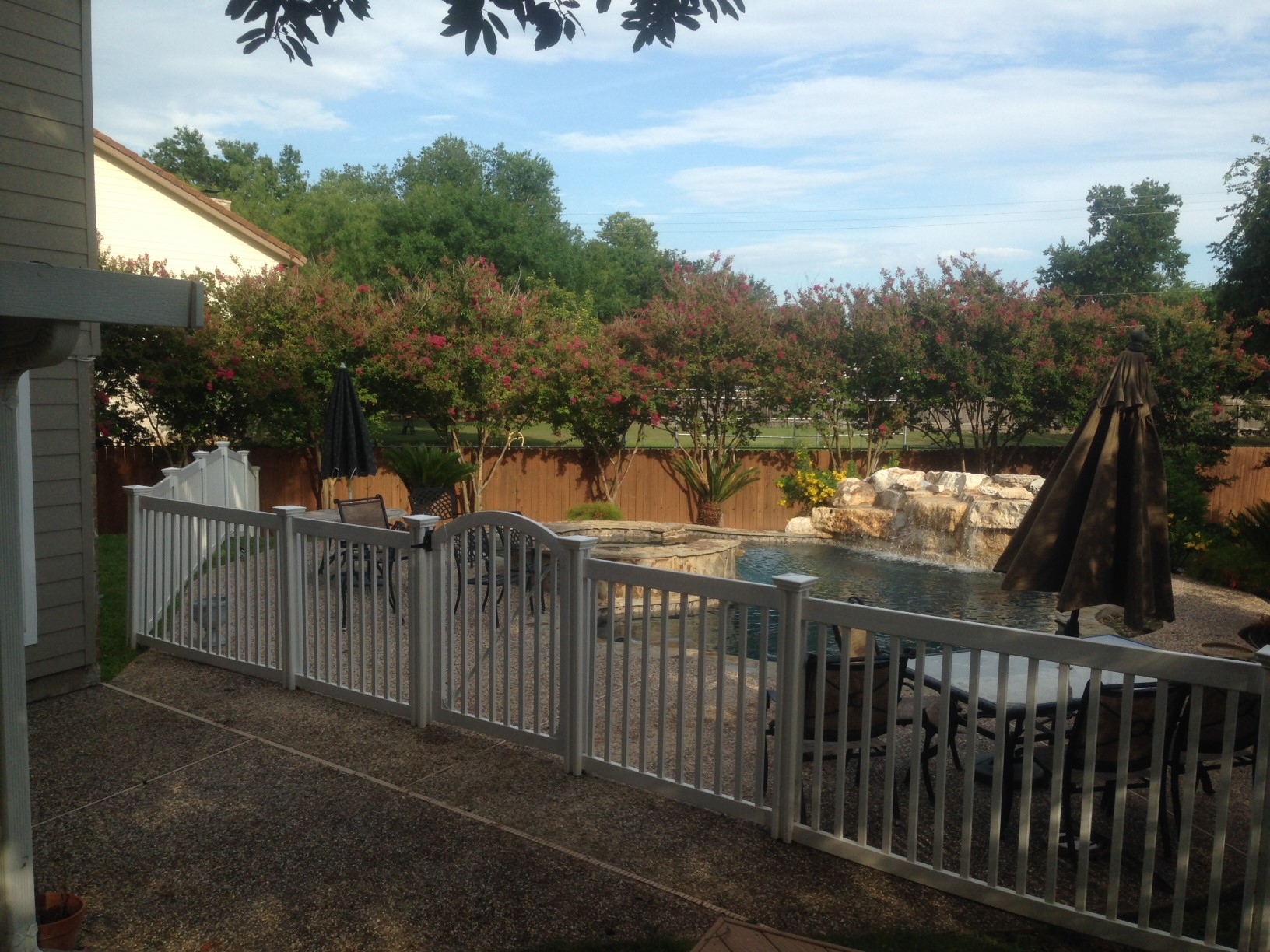 Brian keeps his pool safe and secure with the Plain Jane Vinyl Pool Fence