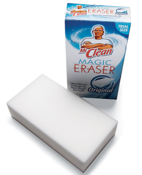 The Magic Eraser is a safe, easy, effective way to get rid of the tougher dirt stains on your vinyl fence.