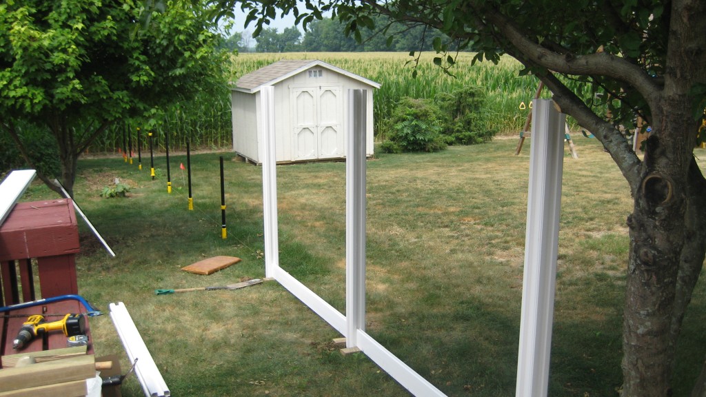 Image of fence first being installed.